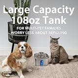 Veken 3.2L Stainless Steel Pet Water Fountain with 6 Replacement Filters