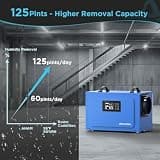 Airecoler 125-Pint Commercial Dehumidifier with Auto Defrost and Memory Start