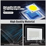 MUCLUD 100W LED Outdoor Flood Lights 4-Pack, 11000 Lumen Hardwired Exterior Lighting