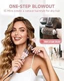 FLYZEMAA 1.5-Inch Heated Round Volumizer Brush and Curling Iron with Auto Shut-Off