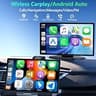 RQO 9-Inch Portable Wireless CarPlay Screen with Bluetooth 5.3 and Adjustable Camera