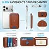 SHIELDON Genuine Leather MagSafe Card Holder with Adjustable Stand - 3 Card Capacity