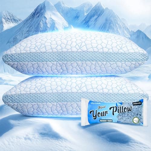 QUTOOL Double Sided Cooling Shredded Memory Foam King Pillows, Set of 2