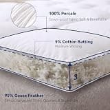 LeWinBedding 3-Inch White Goose Feather Mattress Topper, Organic Cotton