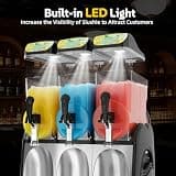 GSEICE 45L Triple-Tank Commercial Slushy Machine with Illuminated Tanks