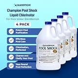 CPDI Champion Liquid Pool Shock, 12.5% Sodium Hypochlorite, 4-Gallon Pack