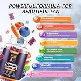 Gatchialv Hydrating Sunless Tanning Gummies with Coconut Oil and Hyaluronic Acid