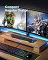 LENRUE G11 Compact Desktop Soundbar with Touch-Sensitive LED Lights and USB-C