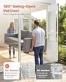 VEVOR 180-Degree Swing-Open Sliding Glass Dog Door Patio Insert, X-Large