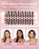 FLYZEMAA 1.5-Inch Heated Round Volumizer Brush and Curling Iron with Auto Shut-Off