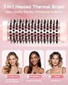 FLYZEMAA 1.5-Inch Heated Round Volumizer Brush and Curling Iron with Auto Shut-Off