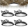 HYPERLITE 150W UFO LED High Bay Light Plug & Play 5000K Waterproof, 4-Pack