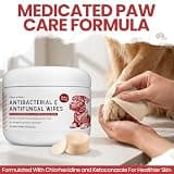 Antibacterial & Antifungal Chlorhexidine Dog Paw Cleaning Wipes, 50 Count
