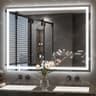 Keonjinn 48" x 36" Smart Dual-Zone LED Lighted Mirror with Built-In Bluetooth Speaker