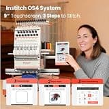 Poolin EOM 15-Needle Commercial Embroidery Machine with Dual Cap Hoops