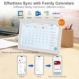 Subscription-Free 10.1-Inch WiFi Smart Family Calendar With Apple & Outlook Sync