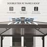 Outsunny 9x5 ft. Polycarbonate Double-Tier Hardtop Grill Gazebo with Shelves