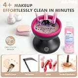 Alyfini Electric Makeup Brush Cleaner Machine with Textured Silicone Bowl