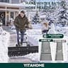 YITAHOME 36-Inch Wheeled Snow Pusher with U-Handle