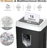 Bonsaii C169-B 15-Sheet Cross-Cut Heavy Duty Paper Shredder with Anti-Jam