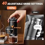 World's First 60g Large Capacity Manual Coffee Grinder with Stainless Steel Burrs