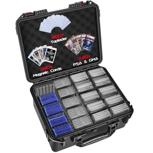 LOTOCASE Extra Large Waterproof Graded Card Storage Box with 16 Dividers