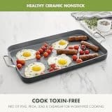 GreenPan Valencia Pro Hard Anodized Ceramic Nonstick Double Burner Griddle