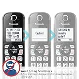 Panasonic KX-TGD833M DECT 6.0 3-Handset Cordless Phone System with Call Block