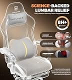 GTPLAYER Ergonomic Fabric PC Gaming Chair with Pocket Springs & Retractable Footrest