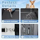 MYJAQI PU Leather Waterproof Dog Car Seat Extender with Breathable Mesh Window