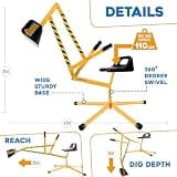 Stargo Sand Digger Metal Kids Excavator Ride-On Toy with 360-Degree Seat