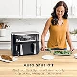 Ninja Foodi DZ550 10-Quart DualZone Air Fryer with Smart Cook Thermometer