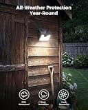 Peasur 140 LED Waterproof Solar Powered Motion Sensor Fence Lights, 6-Pack