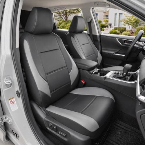 GIANT PANDA Sporty Two-Tone Faux Leather Semi-Custom Front Seat Covers