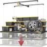 Overhead Garage Ceiling Storage Rack, 4x8 FT Manual Lift System with Safety Lock