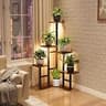 Yzosvki 6-Tier L-Shaped Corner Plant Display Organizer with LED Grow Lights