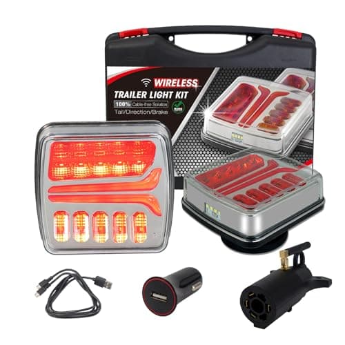 Solar & USB-C Magnetic Wireless Trailer Lights Kit with IPX6 Waterproof Rating