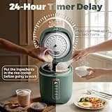 CHACEEF 2-Cup Uncooked Mini Rice Cooker with Smart Control and 24-Hour Timer