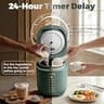 CHACEEF 2-Cup Uncooked Mini Rice Cooker with Smart Control and 24-Hour Timer