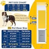 Eillion XLarge Swing-Open Dog Door Insert for Drafty Sliding Glass Doors