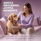 Poodle Pet Detangling Stainless Steel Pet Comb with Dual-Length Teeth