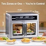 HotKing Dual-Zone French Door Air Fryer Toaster Oven Combo, 28-Quart Capacity