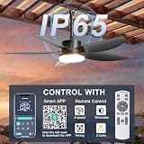Phylluz 42-Inch Smart Plug-In Outdoor Ceiling Fan with 4600 CFM and App Control