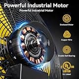 CCGIRU 24-Inch Heavy-Duty Industrial Wall Mount Fan, 9200 CFM Sealed Motor
