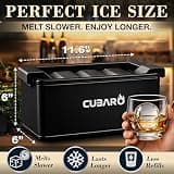 CUBARO Premium Hard Shell 8-Cavity Clear Ice Ball Maker Mold with Storage Bag