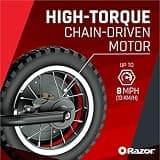 Razor MX125 Dirt Rocket Electric Motocross Bike with Rear-Wheel Drive