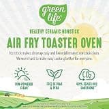 GreenLife PFAS-Free Healthy Ceramic Nonstick Countertop Air Fryer Toaster Oven