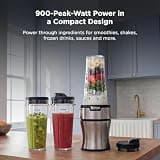Ninja Nutri-Plus Personal Blender Bundle with Three 20-Oz To-Go Travel Cups (BN301)