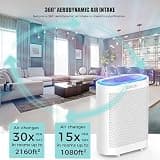 AZEUS Large Room True HEPA Air Purifier with UV Light and Built-In Ionic Generator