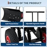 Garvee 30-Inch Heavy-Duty Ergonomic Wheeled Snow Pusher